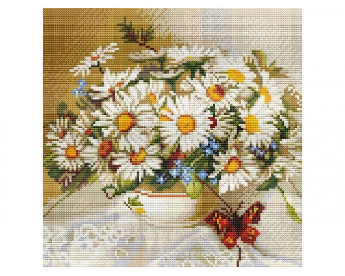 Картина мозаикой 30х30 БУКЕТ РОМАШЕК (квадрат) (24 цвета)