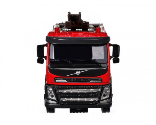 Машина АВТОПАНОРАМА Volvo пожарная машина, красный, 1/50, свет, звук, в/к 28*14*10 см