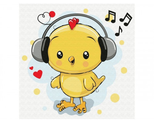 Набор юного художника 20х20 Цыплёнок-меломан (12 цветов)