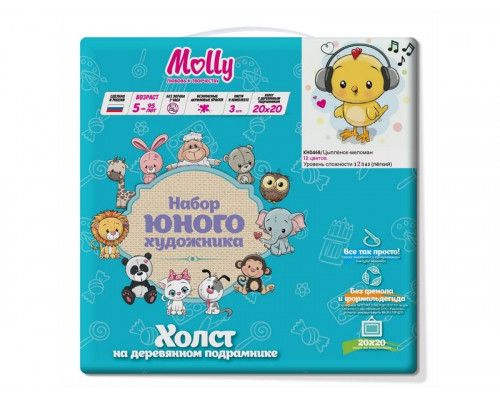 Набор юного художника 20х20 Цыплёнок-меломан (12 цветов)