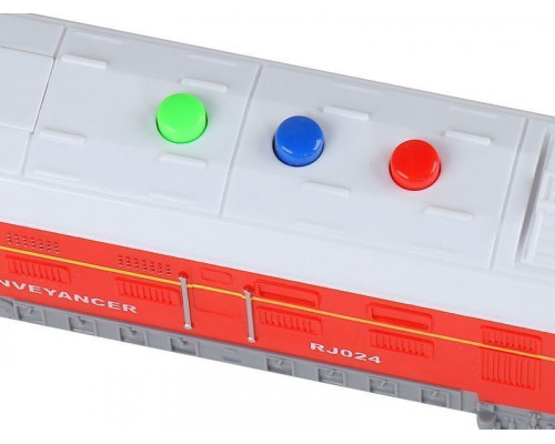 Машина AUTODRIVE Поезд 23,5см инерц. на бат., свет, звук, красный,  в/к 26,2*7,5*10,5