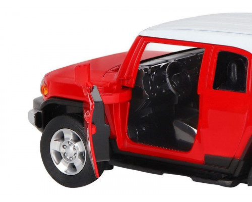 Машина АВТОПАНОРАМА Toyota FJ Cruiser, красный, 1/32, свет, звук, инерция, в/к 17,5*13,5*9 см