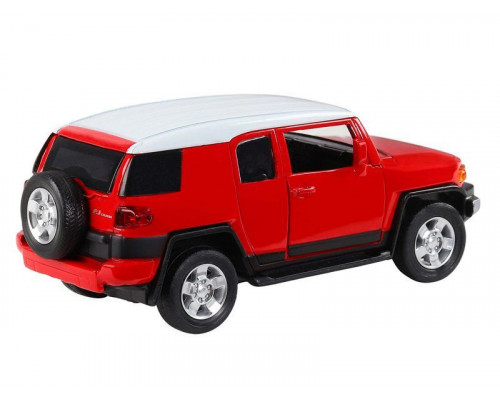 Машина АВТОПАНОРАМА Toyota FJ Cruiser, красный, 1/32, свет, звук, инерция, в/к 17,5*13,5*9 см