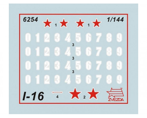 Сборная модель ZVEZDA Советский истребитель И-16, 1/144