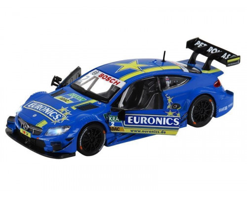Машина АВТОПАНОРАМА Mercedes-AMG C 63 DTM, синий, 1/32, свет, звук, инерция, в/к 17,5*12,5*6,5 см