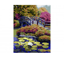 Картина по номерам с цветной схемой на холсте 30х40 ЯПОНСКИЙ САД (19 цветов)