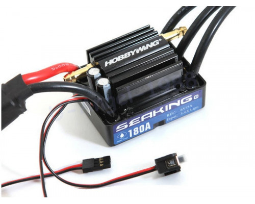 Бесколлекторный регулятор Hobbywing Seaking-180A-V3-CTP (180A-1080A, Boat) влагозащищённый