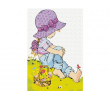 Набор юного художника 20х30 ДЕВОЧКА НА ПОЛЯНКЕ  (15 цветов)