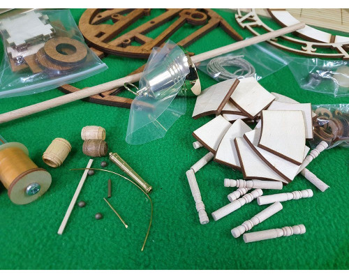 Сборная деревянная модель СВМодель. Часы деревянные каминные, 230 деталей