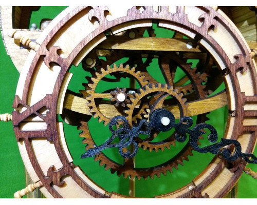 Сборная деревянная модель СВМодель. Часы деревянные каминные, 230 деталей