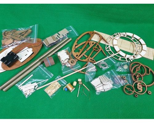 Сборная деревянная модель СВМодель. Часы деревянные каминные, 230 деталей