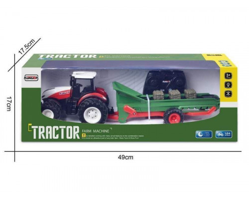 Р/У фермерский трактор Korody с прицепом транспортером, широкие колеса 1/24 2.4G 6CH RTR