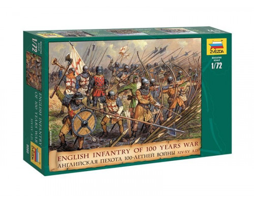 Сборные солдатики ZVEZDA Англ.пехота 100летней войны, 1/72