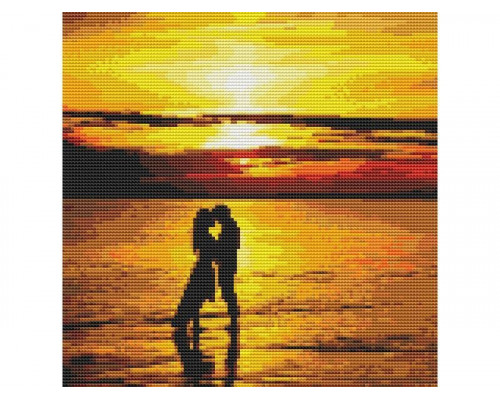 Картина мозаикой 30х30 ЗАКАТ ДЛЯ ДВОИХ (квадрат) (20 цветов)