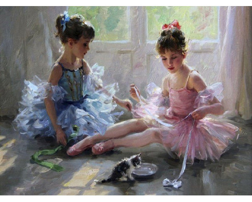 Картина по номерам 40х50 Разумов. Две балерины (32 цвета)