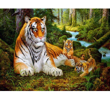 Картина по номерам 40х50 Сунг Ли. Строгий отец (26 цветов)