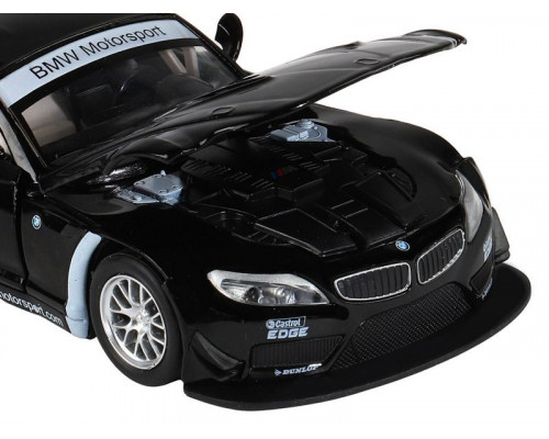 Машина АВТОПАНОРАМА BMW Z4 GT, черный, 1/32, свет, звук, инерция, в/к 17,5*13,5*9 см