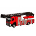 Машина АВТОПАНОРАМА Volvo пожарная машина-лестница, красный, 1/50, свет, звук, в/к 28*14*10 см