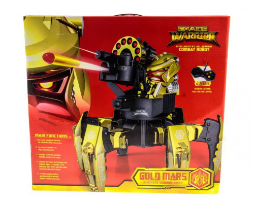 Р/У боевой робот-паук Space Warrior, лазер, ракеты, золотой, Ni-Mh и З/У, 2.4G