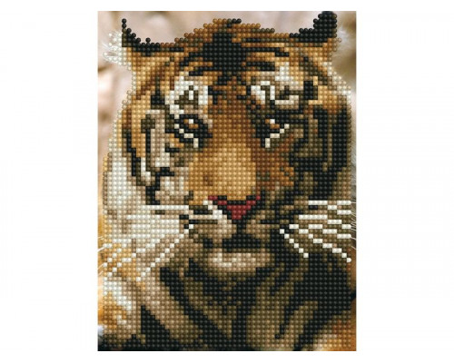 Алмазная мозаика 15х20 ПОРТРЕТ ТИГРА (14 цветов)