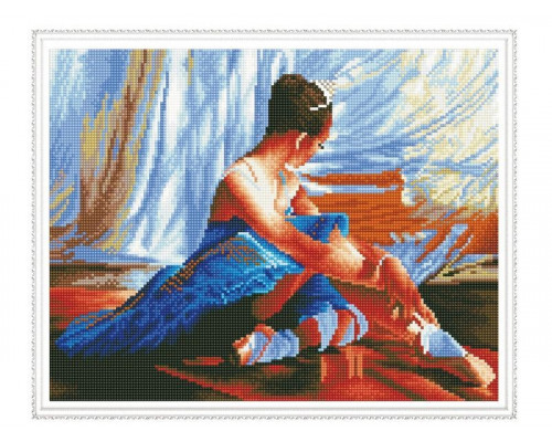 Алмазная мозаика с нанесенной рамкой 40х50 ПОСЛЕ ВЫСТУПЛЕНИЯ (35 цветов)