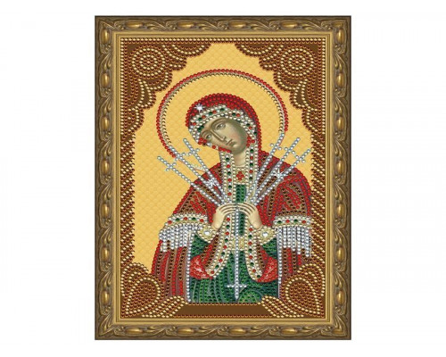 Алмазная 5D мозаика с нанесенной рамкой 20х30 СЕМИСТРЕЛЬНАЯ БОЖИЯ МАТЕРЬ (11 цветов)
