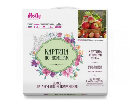 Картина по номерам 30Х30 АРОМАТ ОСЕНИ (22 цвета)