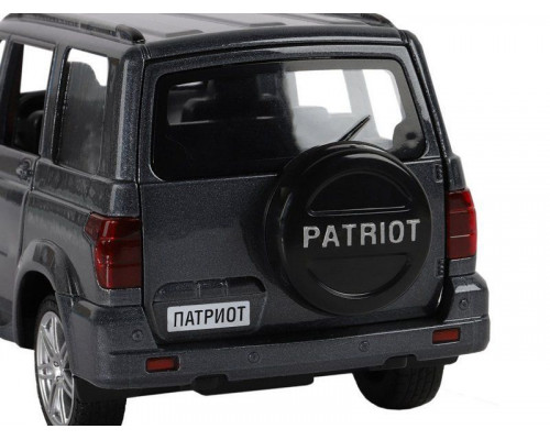 Машина АВТОПАНОРАМА УАЗ PATRIOT, темно-серый металлик, 1/26, свет, звук, в/к 24,5*12,5*10,5 см