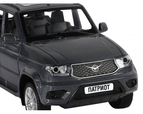 Машина АВТОПАНОРАМА УАЗ PATRIOT, темно-серый металлик, 1/26, свет, звук, в/к 24,5*12,5*10,5 см