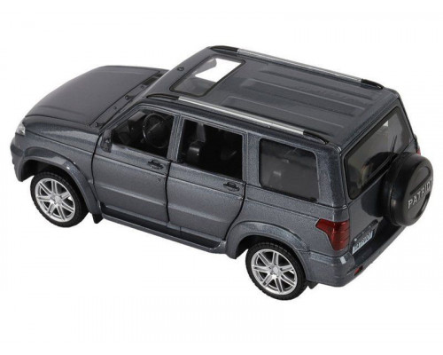 Машина АВТОПАНОРАМА УАЗ PATRIOT, темно-серый металлик, 1/26, свет, звук, в/к 24,5*12,5*10,5 см