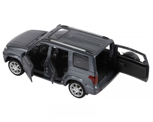 Машина АВТОПАНОРАМА УАЗ PATRIOT, темно-серый металлик, 1/26, свет, звук, в/к 24,5*12,5*10,5 см