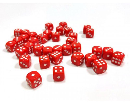 Набор красных игровых кубиков ZVEZDA D6, 12мм, 36 шт