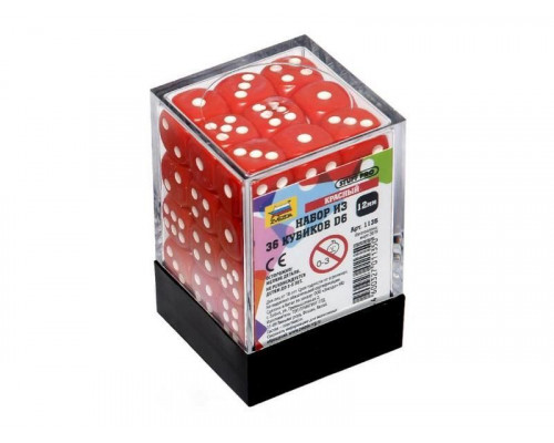 Набор красных игровых кубиков ZVEZDA D6, 12мм, 36 шт