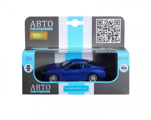 Машина АВТОПАНОРАМА BMW M850i Coupé, 1/44, синий, инерция, откр. двери, в/к 17,5*12,5*6,5 см