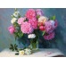 Картина по номерам 40х50 Букет пионов (25 цветов)