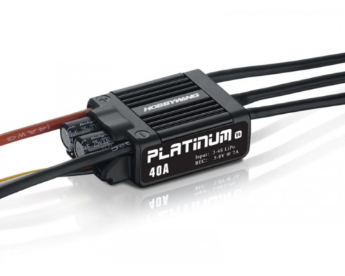 Бесколлекторный регулятор Hobbywing PLATINUM-40A-V4 (40A-60A, Aircraft, Heli)