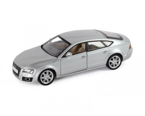 Машина АВТОПАНОРАМА Audi A7, серебряный, 1/24, свет, звук, в/к 24,5*12,5*10,5 см