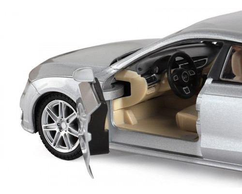 Машина АВТОПАНОРАМА Audi A7, серебряный, 1/24, свет, звук, в/к 24,5*12,5*10,5 см