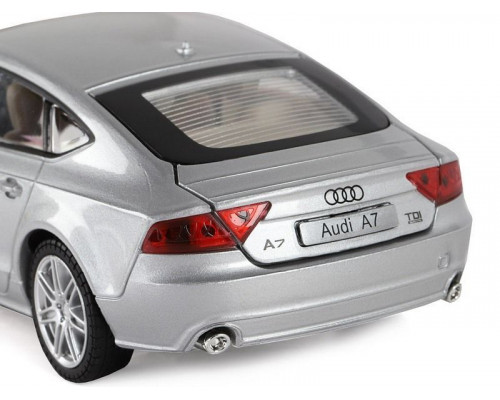 Машина АВТОПАНОРАМА Audi A7, серебряный, 1/24, свет, звук, в/к 24,5*12,5*10,5 см