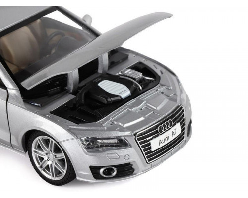 Машина АВТОПАНОРАМА Audi A7, серебряный, 1/24, свет, звук, в/к 24,5*12,5*10,5 см