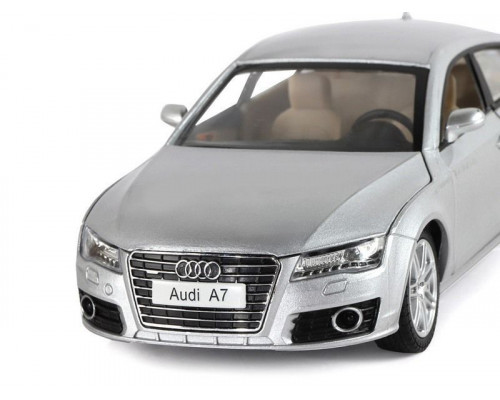 Машина АВТОПАНОРАМА Audi A7, серебряный, 1/24, свет, звук, в/к 24,5*12,5*10,5 см