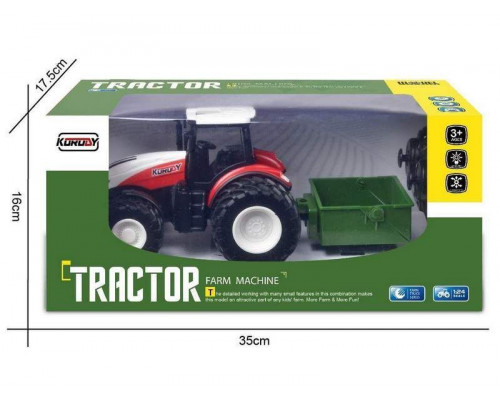 Р/У фермерский трактор Korody с самосвальным кузовом, двойные колеса 1/24 2.4G 6CH RTR