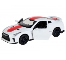 Машина "АВТОПАНОРАМА" Nissan GT-R (R35), 1/32, белый, свет, звук, в/к 18*9*13,5 см