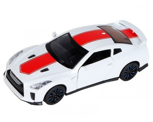 Машина АВТОПАНОРАМА Nissan GT-R (R35), 1/32, белый, свет, звук, в/к 18*9*13,5 см