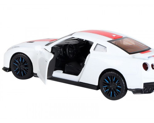 Машина АВТОПАНОРАМА Nissan GT-R (R35), 1/32, белый, свет, звук, в/к 18*9*13,5 см
