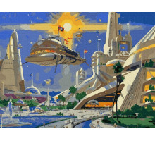 Картина по номерам 40х50 ГОРОД БУДУЩЕГО (27 цветов)