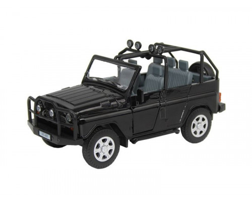 Машина АВТОПАНОРАМА УАЗ-469,  1/24,  черный, свет. звук. эффекты, инерция, в/к 22*12*11 см