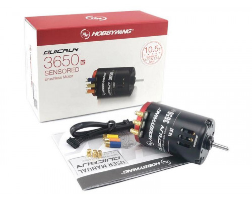 Бесколлекторный сенсорный мотор Hobbywing QUICRUN-3650SD-13.5T-BLACK-G2 (2850KV, 3,17/15мм, 1/10)