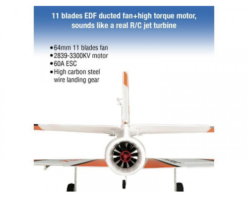 Радиоуправляемый самолет Top RC Jet Star Pro оранжевый 800мм импеллер 64мм 2.4G 4-ch LiPo RTF