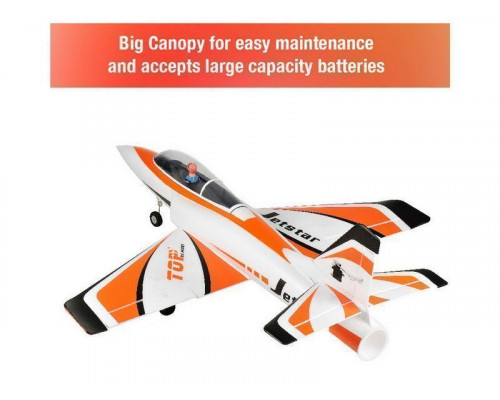 Радиоуправляемый самолет Top RC Jet Star Pro оранжевый 800мм импеллер 64мм 2.4G 4-ch LiPo RTF